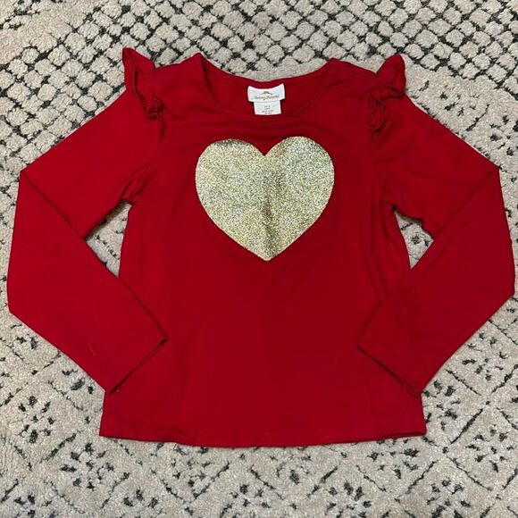 Tommy Bahama Glitter Heart Long Sleeve Shirt Size 5 - Picture 1 of 5